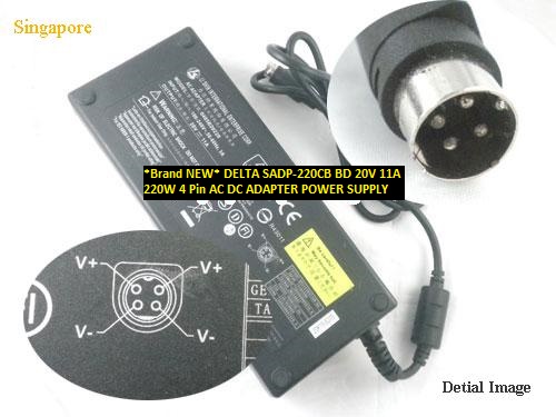 *Brand NEW*SADP-220CB BD DELTA 20V 11A 220W 4 Pin AC DC ADAPTER POWER SUPPLY